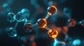 Glowing molecular structure with connected atoms Royalty Free Stock Photo
