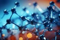 Close up molecule captivates against a mesmerizing blue scientific backdrop