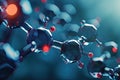 a close up of a molecule with glowing lights, Explore the role of catalysts in reactions Royalty Free Stock Photo