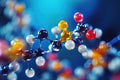 a close up of a molecule with many colored balls, Explore the properties of chiral molecules Royalty Free Stock Photo