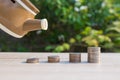 Close up money coins stack