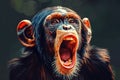 Close-up of a monkey with its mouth open, suitable for various projects Royalty Free Stock Photo
