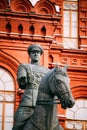 Monument to Marshal Georgy Zhukov on red square in Moscow, Russia Royalty Free Stock Photo