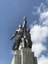Close up of monument `Worker and Kolkhoz Woman