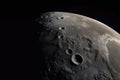 close-up of moon, with craters and mountains in view Royalty Free Stock Photo