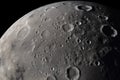 close-up of the moon, with craters and mountains visible Royalty Free Stock Photo