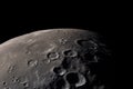 close-up of the moon, with craters and mountains visible Royalty Free Stock Photo