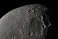 close-up of the moon, with its craters and mountains visible Royalty Free Stock Photo