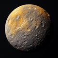 Stunning 3d Rendering Of Yellow And Orange Moon With Fujifilm Velvia Style