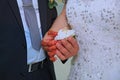 Close up of moroccan couples hands at a wedding,