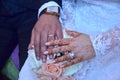 Close up of moroccan couples hands at a wedding