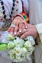 Close up of moroccon couple`s hands at a wedding,