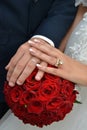 Close up of moroccon couple`s hands at a wedding,