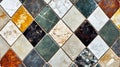 A close up of a mosaic tile wall with different colored tiles Royalty Free Stock Photo