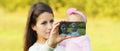 Close up mother and baby taking selfie picture by phone Royalty Free Stock Photo