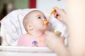 Close up of a mother feeding her baby Royalty Free Stock Photo