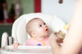 Close up of a mother feeding her baby Royalty Free Stock Photo