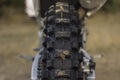 Close-up of motocross wheel