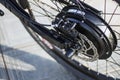 Close up of motor electric bike ebike bicycle