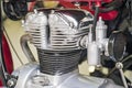 Close-up of a motorcycle engine. Motor bike detail. Engine block. Motorcycles and accessories Royalty Free Stock Photo