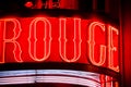 Close-up of Moulin Rouge neon sign at night Royalty Free Stock Photo
