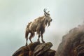 close-up of mountain goat standing on cliff edge Royalty Free Stock Photo