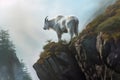 close-up of mountain goat standing on cliff edge Royalty Free Stock Photo