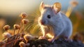 A close up of a mouse close-up. Generative AI. Royalty Free Stock Photo