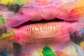 Close up mouth and lips with vibrant colors on Royalty Free Stock Photo