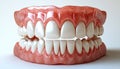 A close up of a mouth with a pinkish color