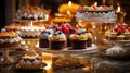 A close-up of a mouthwatering birthday dessert buffet featuring an