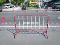 Close-up Movable Metal Fence on the Road Royalty Free Stock Photo