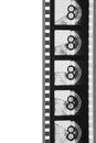 Close-Up Movie Leader Film Strip (black and white) Royalty Free Stock Photo