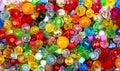 Close up multi colored beads heap Royalty Free Stock Photo