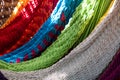 Close-up of multi-colored hammocks Royalty Free Stock Photo