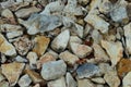 Close up of multi colored river rocks. Royalty Free Stock Photo