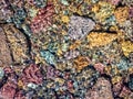 Close-up of multi-colored rocks in Glacier National Park