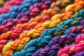 Close Up of Multicolored Crocheted Blanket Royalty Free Stock Photo