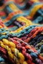 Close-Up of Multicolored Crocheted Blanket Royalty Free Stock Photo