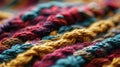 Close Up of Multicolored Crocheted Blanket Royalty Free Stock Photo