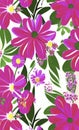 Multicolored floral pattern for fashion world and backgrounds