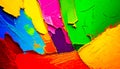 Close up of multicolored painting with paint streaks on it. Generative AI Royalty Free Stock Photo