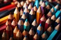Close-up of multicolored wooden pencils