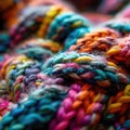 Close Up of Multicolored Yarn Fibers