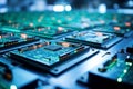 Close Up of Multiple Electronic Components on Table Royalty Free Stock Photo