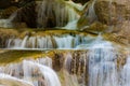 Close up multiple layer stream waterfall