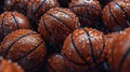 Close-up of multiple wet basketballs