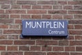 Close Up Muntplein Street Sign At Amsterdam The Netherlands 21-3-2024 Royalty Free Stock Photo