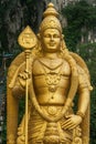 Close up of Murugan Statue (Tugu Dewa Murugga), a Hindu deity at Batu Caves, Selangor, Kuala Lumpur, Malaysia Royalty Free Stock Photo