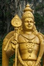 Close up of the Murugan Statue (Tugu Dewa Murugga), a Hindu deity at Batu Caves, Selangor, Kuala Lumpur, Malaysia Royalty Free Stock Photo